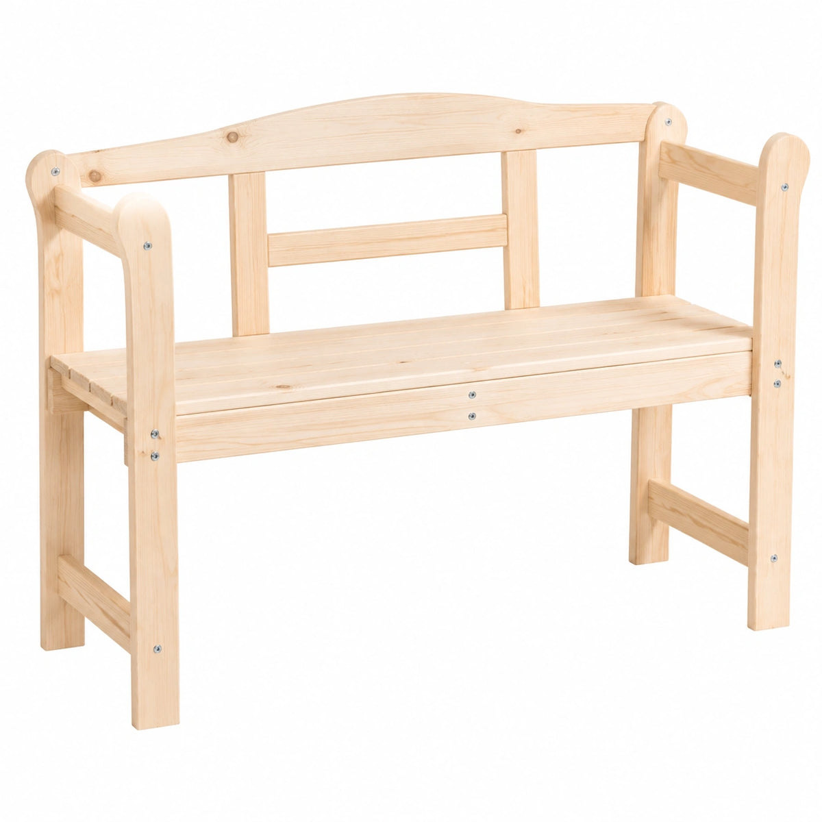 Holzgartenbank 2-Sitzer, Natur imprägniert, FSC-zertifiziert, In- & Outdoor, 46x118x78 cm