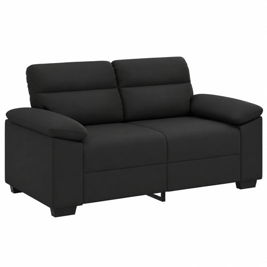 Gemütliches 2-Sitzer-Sofa aus Schwarzem Stoff, 120 cm
