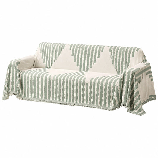 Wendbarer Chenille Sofabezug mit Karomuster, Strapazierfähiger Möbelschutz für 1-4 Sitzer und Ecksofas