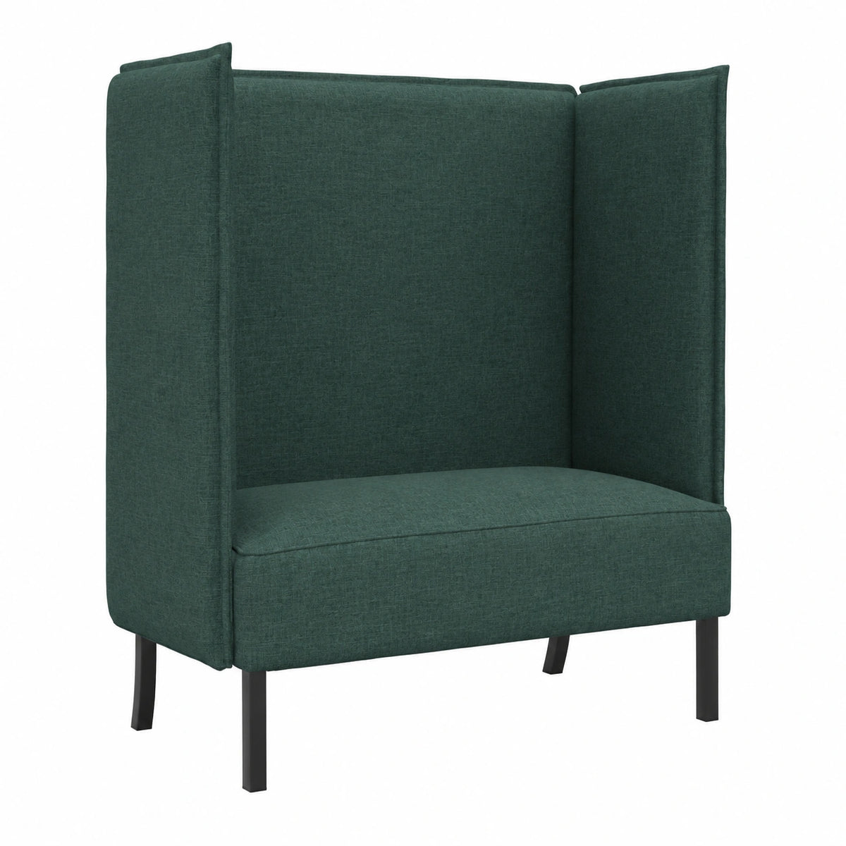 2-Sitzer Hochlehner Sofa Stoff Dunkelgrün 101cm für Büro und Empfang