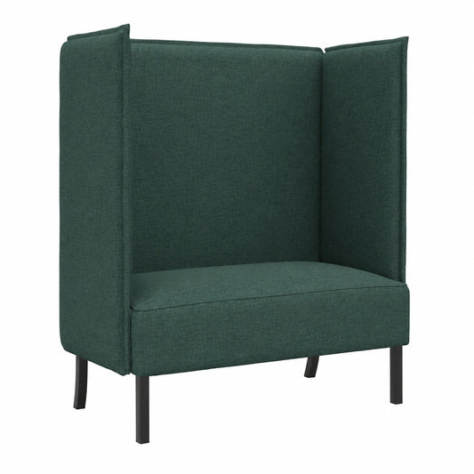 2-Sitzer Hochlehner Sofa Stoff Dunkelgrün 101cm für Büro und Empfang