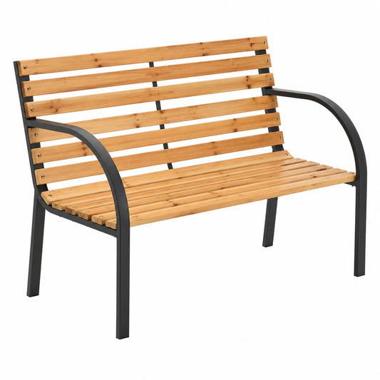Gartenbank Modena - 2-Sitzer, wetterfest, Holz & Stahl, 120x62x82 cm