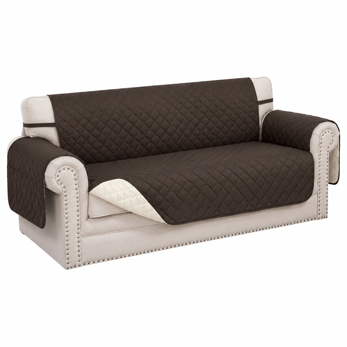 Premium Wendbare Sofahusse für Zweisitzer, Elastischer Couchschutz, Haustier- und Kinderfreundlich