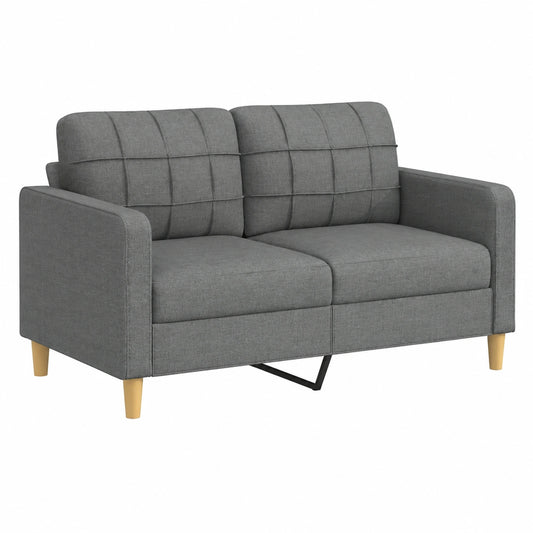 Willood Zweisitzer Sofa für Wohnzimmer, Polster mit Metallrahmen, Dunkelgrau 140 cm