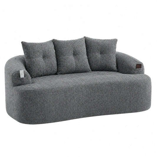 Bequemer Bean Bag 2-Sitzer Sofa für Wohnzimmer und Schlafzimmer - Grau